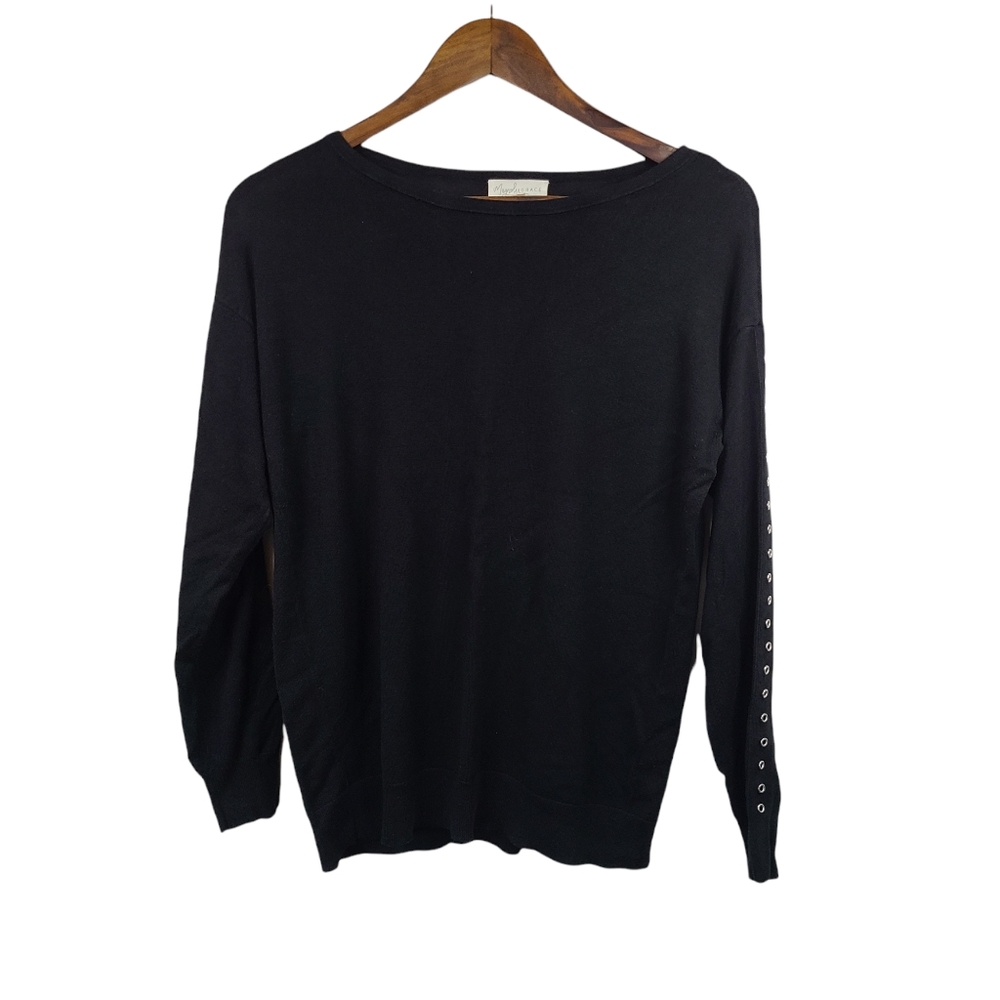 Magnolia Grace Basic Black Knit Top Medium